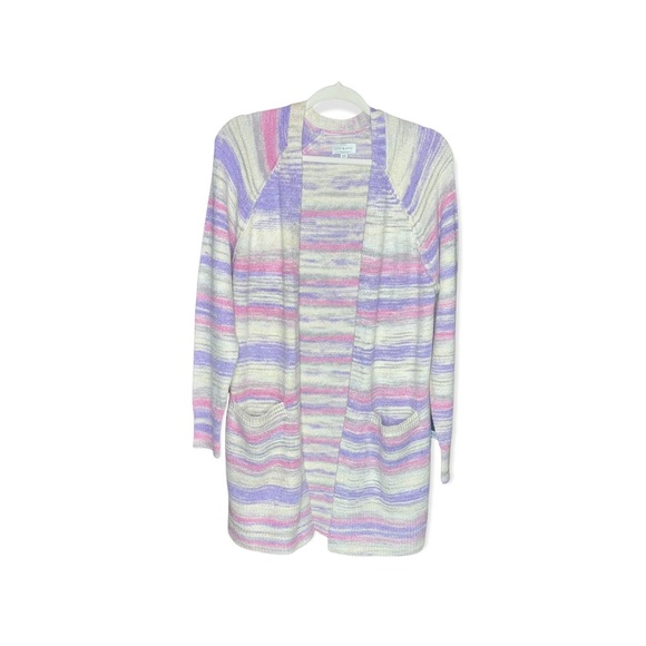 LUCKY BRAND Space Dye Open Front Cardigan Sweater with Hand Pockets M NWT - Picture 8 of 13